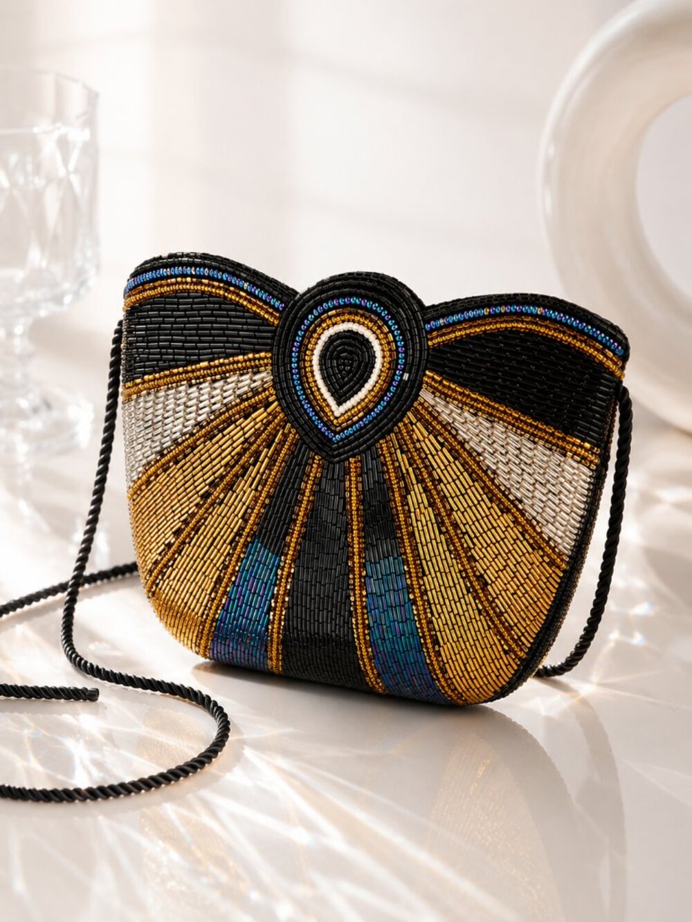 Vintage Hand Beaded Art Deco Evening Bag Museum Quality Rare - Picture 7 of 10